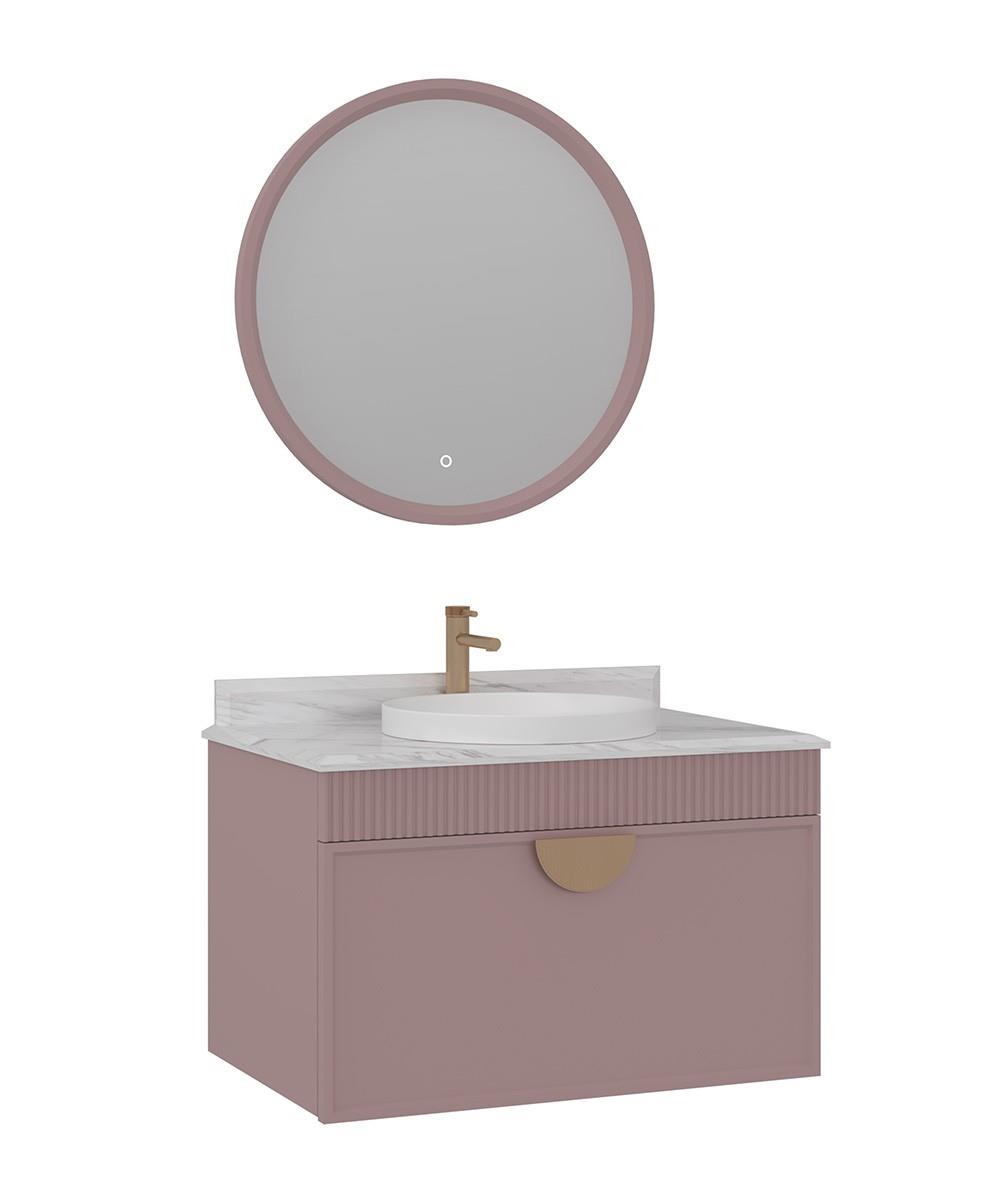 Orka Molino 80 cm Banyo Dolabı Takımı Mat Pudra