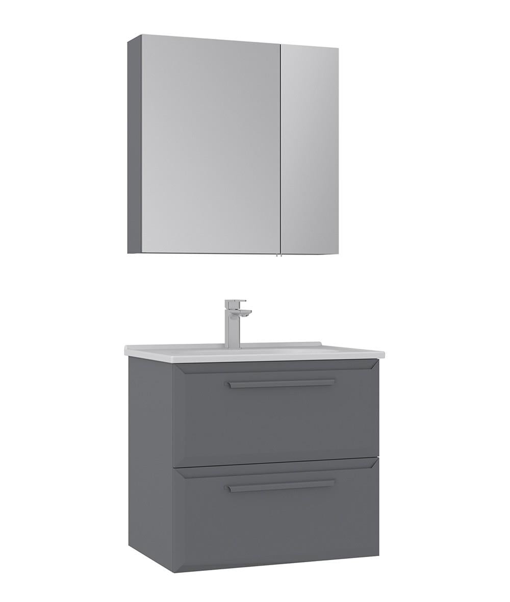 Orka Nuvola 65 CM Banyo Dolabı Takım Parlak Gri