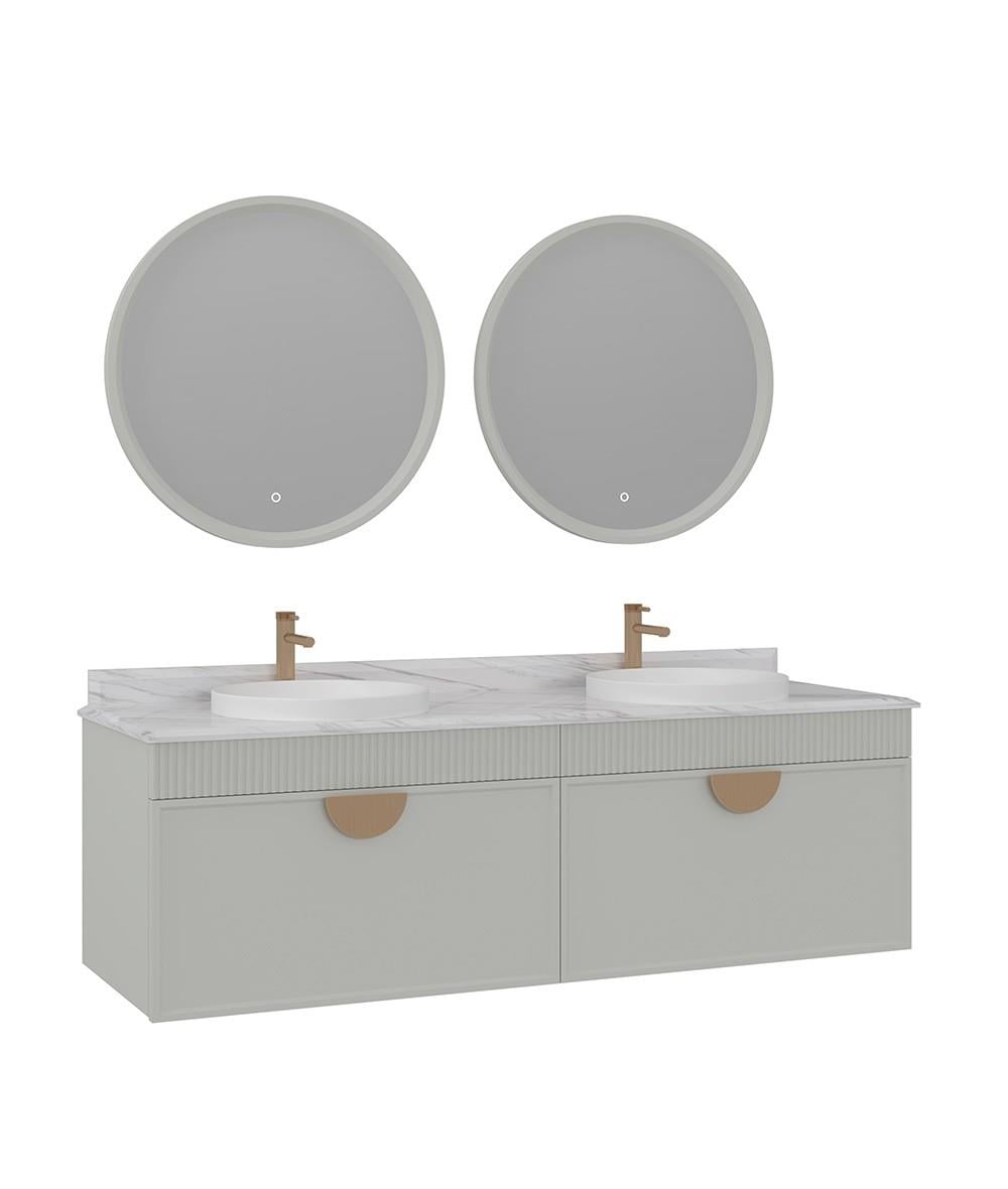 Orka Molino 160 cm Banyo Dolabı Takımı Mat Kaşmir