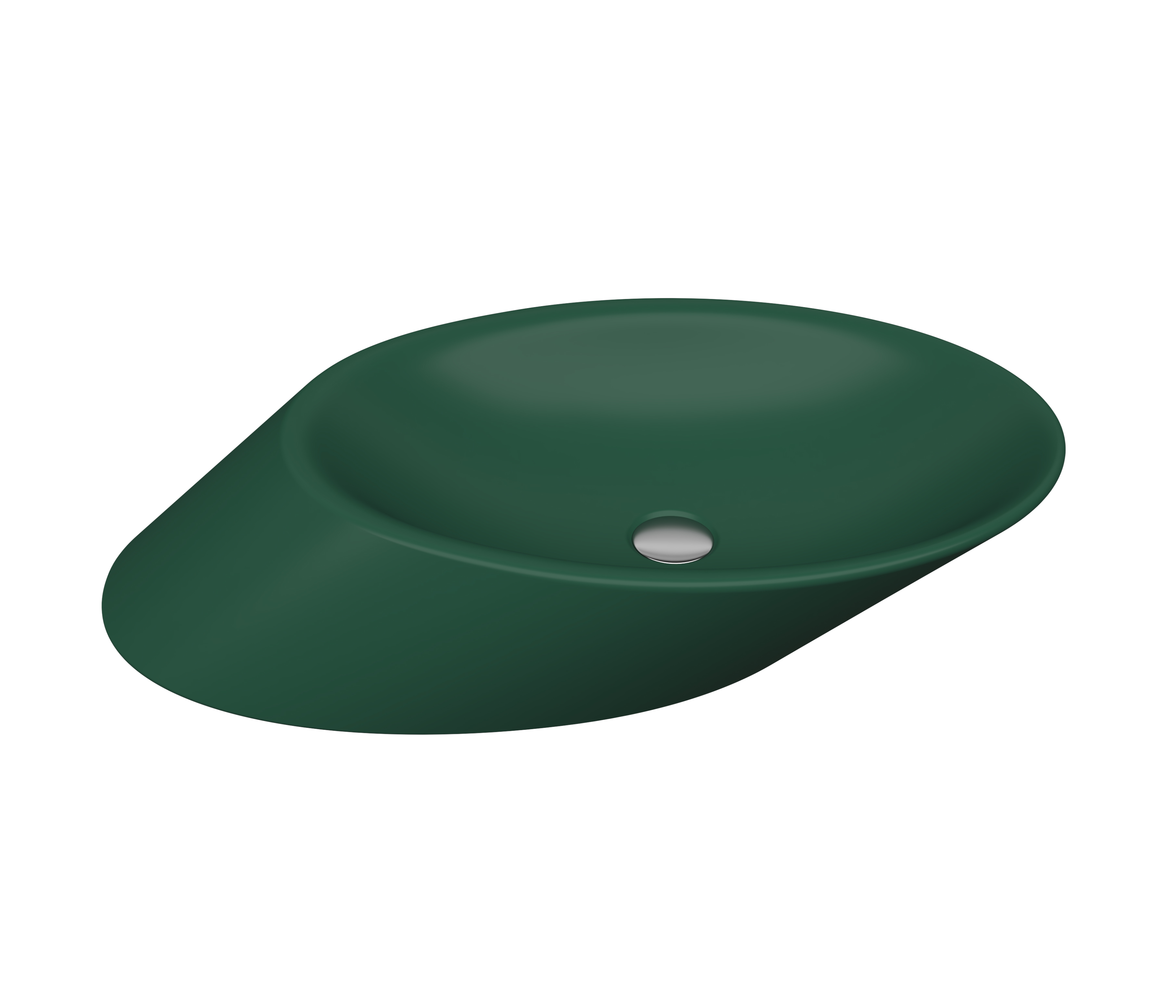 Bocchi 1013-027-0125 Vessel Yatay Çanak Lavabo 72 cm Mat Yeşil