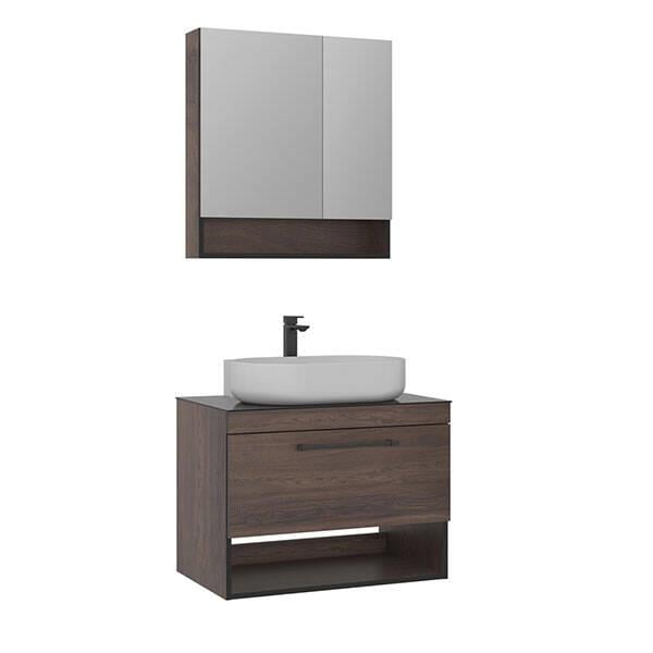 Orka Knidos 90 cm Takım Ayna Dolaplı Navaro-Koyu Meşe