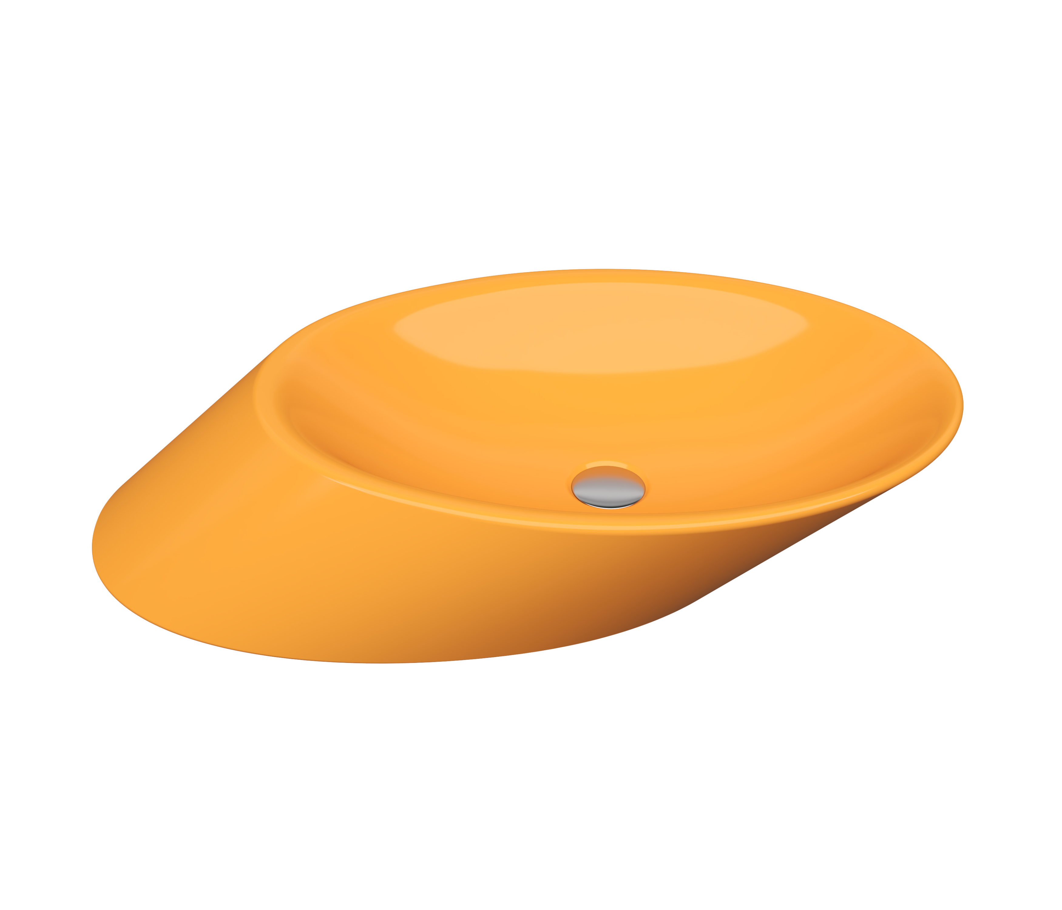 Bocchi 1013-021-0125 Vessel Yatay Çanak Lavabo 72 cm M. Sarısı