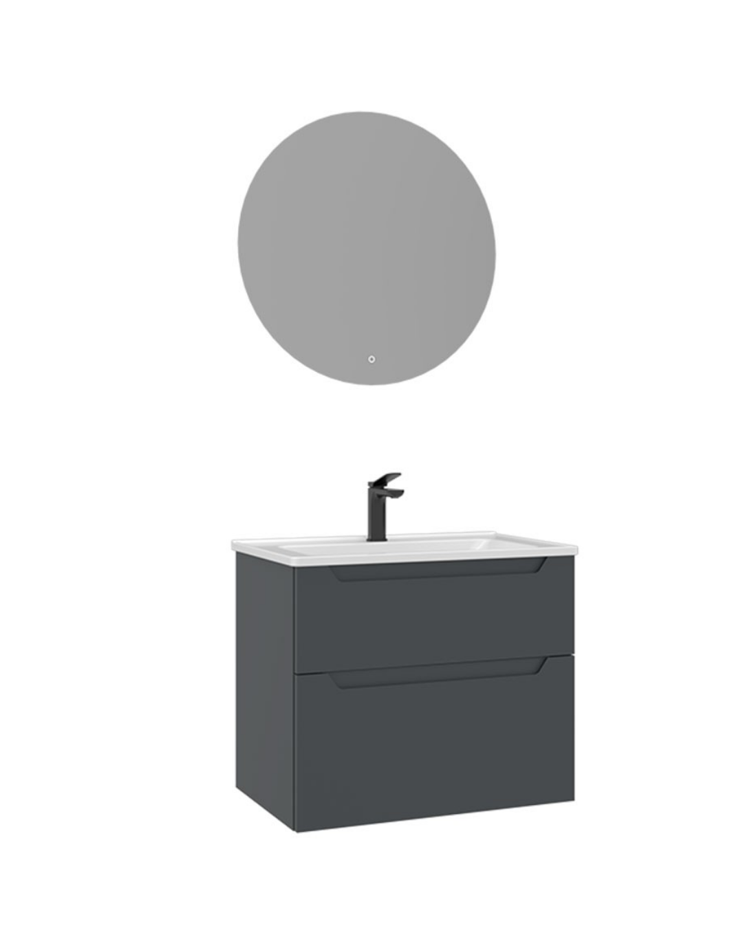 Orka Messina 65 cm Banyo Dolabı Takımı Led Aynalı Mat Antrasit