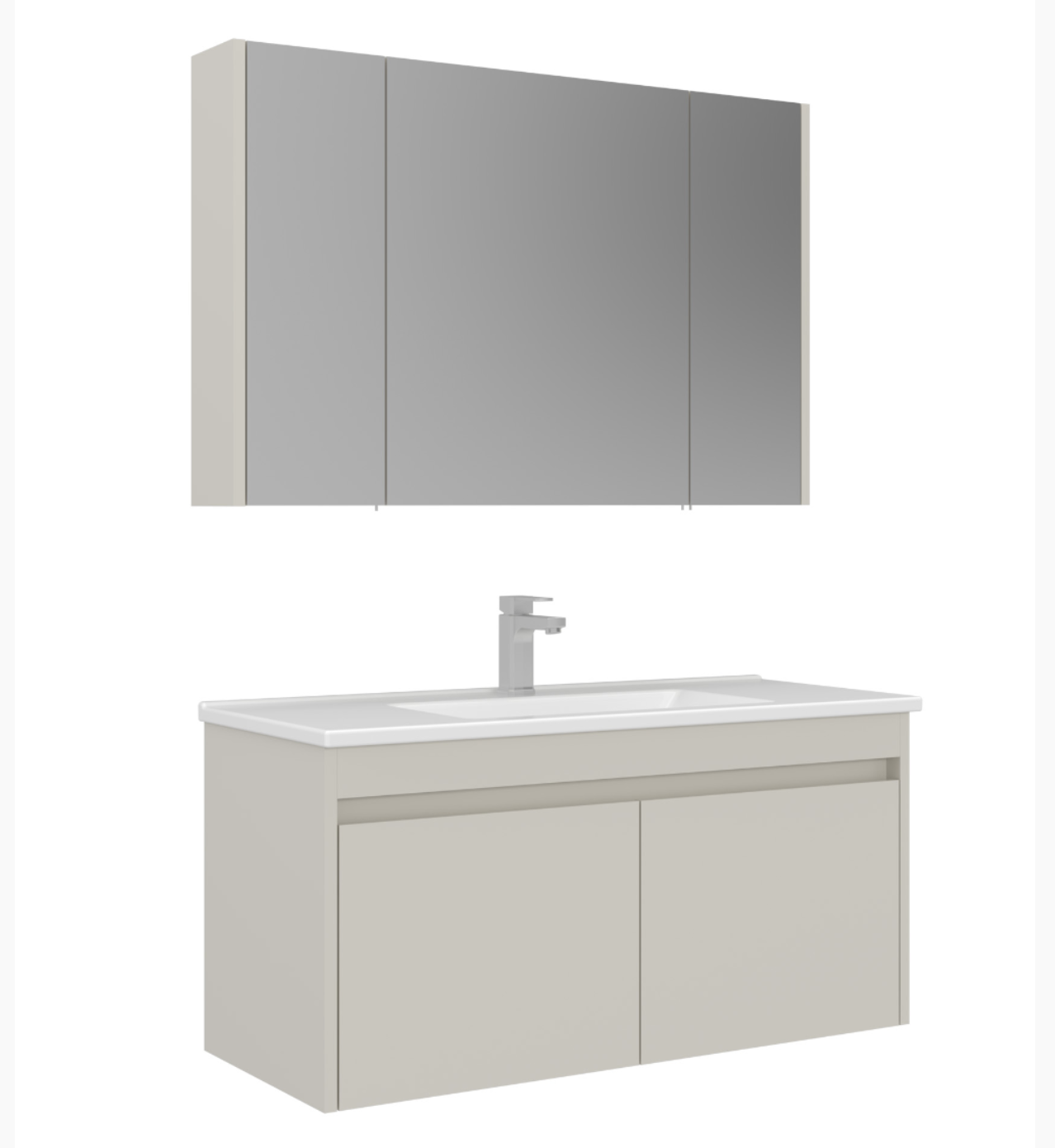 Orka Arno Kapaklı 100 cm Banyo Dolabı Takımı Parlak Kaşmir