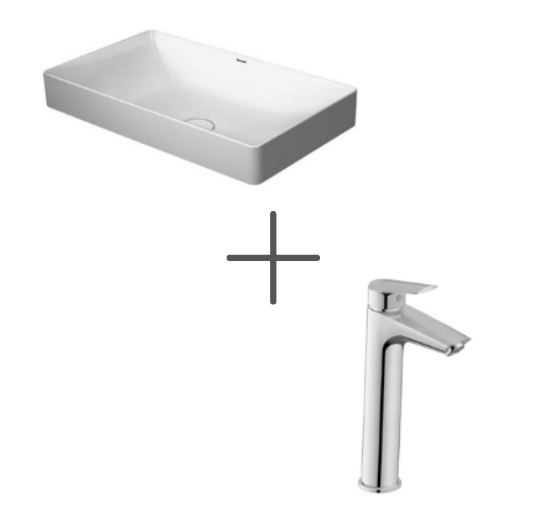 Duravit DuraSquare 60 cm Çanak Lavabo Ve No.1 Lavabo Bataryası, Large