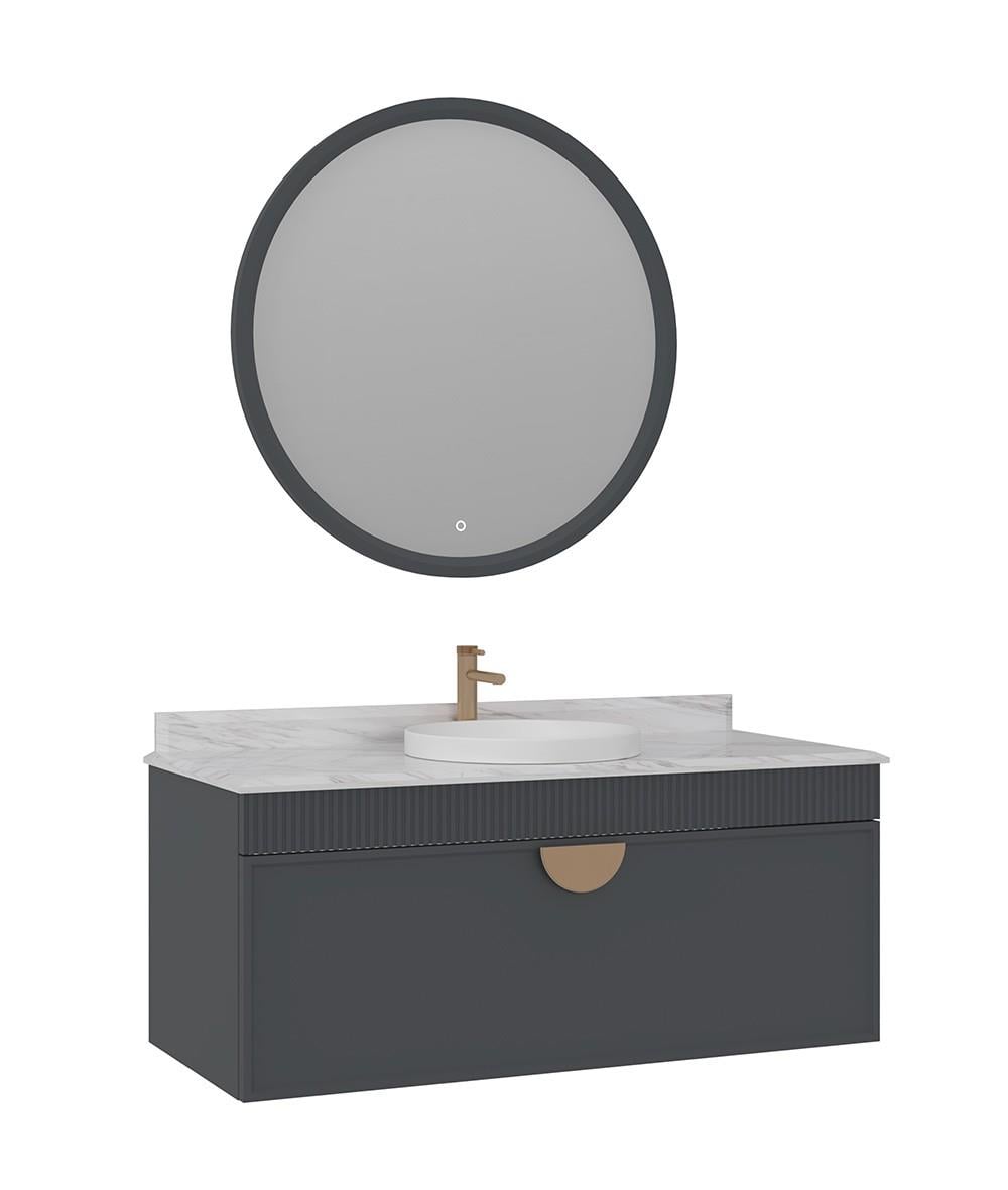 Orka Molino 120 cm Banyo Dolabı Takımı Mat Antrasit