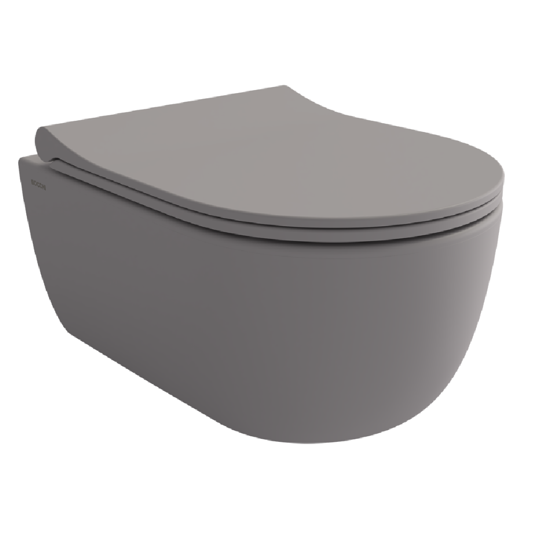BOCCHİ 1416-006-0128 V-TONDO RIMLESS KLOZET VE KAPAK M GRİ