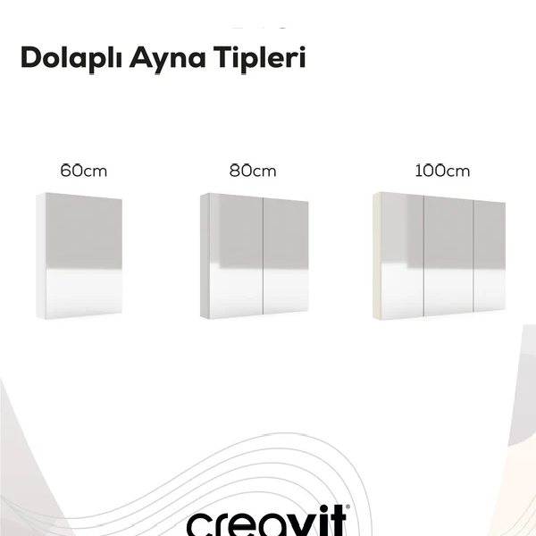Creavit D10.AD060:ML  D10 60cm Melamin Aynalı Dolap Dafne
