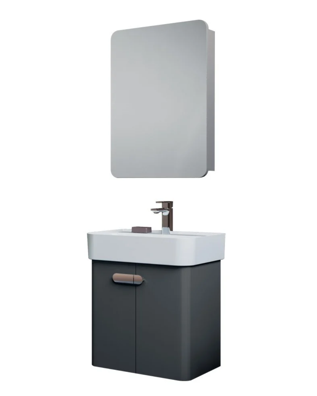 Orka Orbit 55 CM Banyo Dolabı Takımı Parlak Antrasit