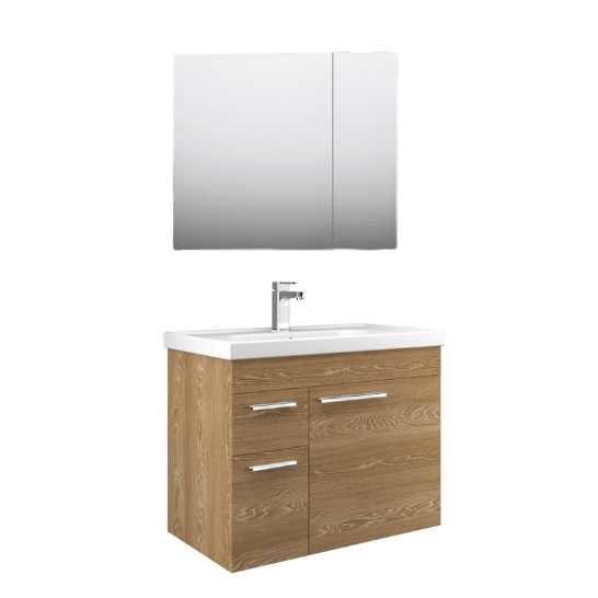 Orka Enez 80 cm Banyo Dolabı Takım Açık Meşe (Morgana Kiraz)