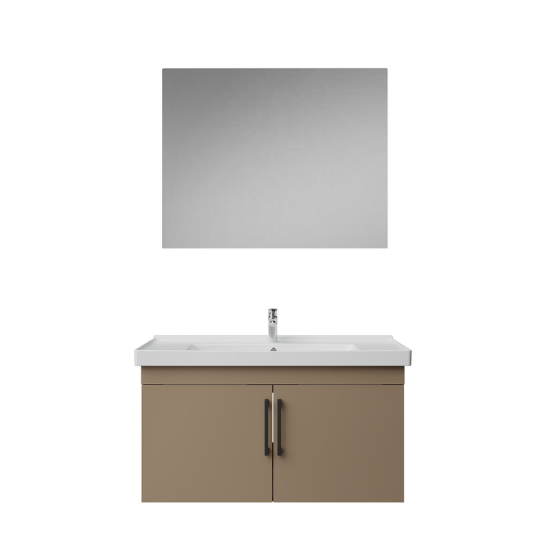 Creavit D20 Kapaklı Lavabo Dolabı Düz Ayna Takımı Dafne 100 cm