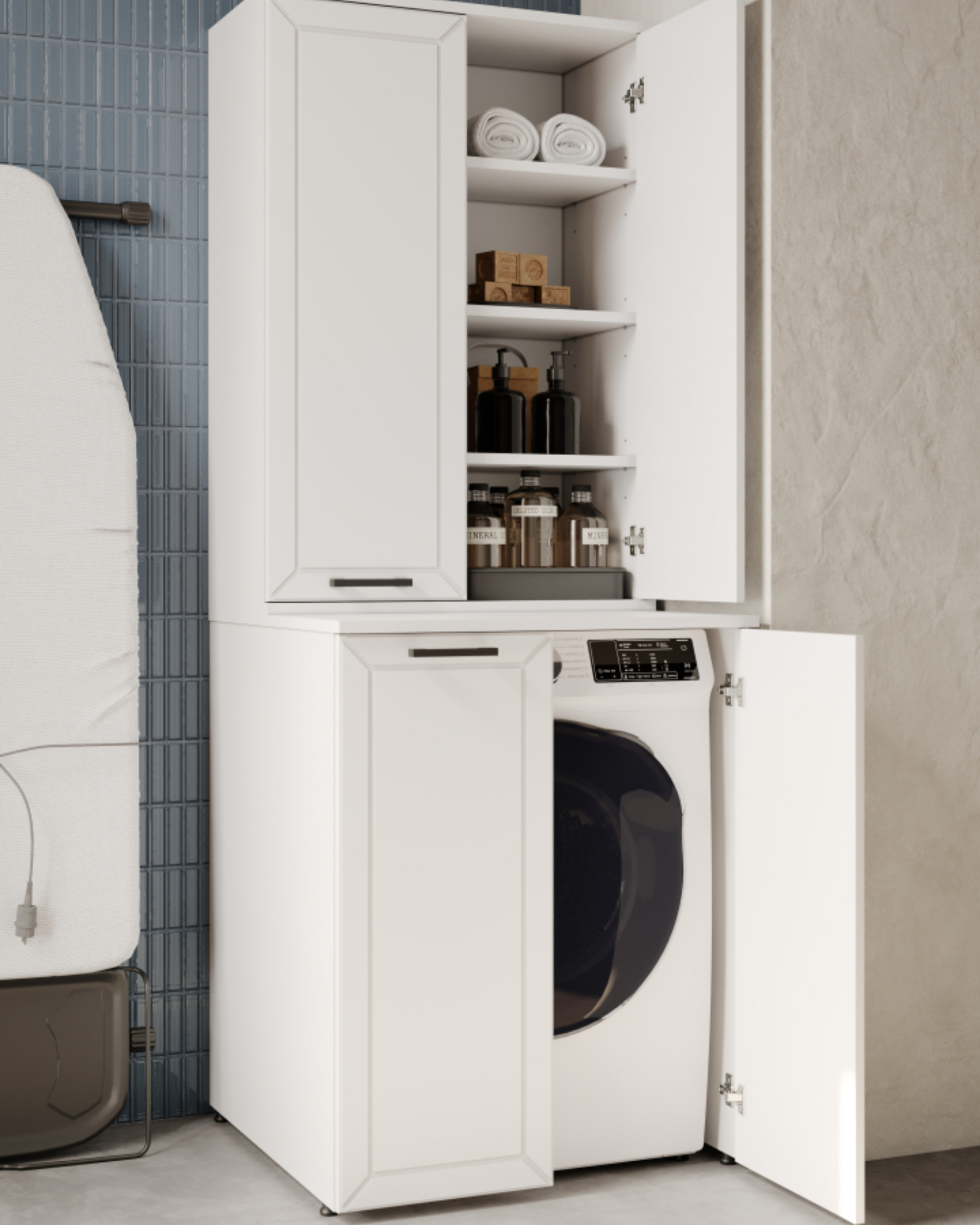 Creavit D20 Çamaşır Makinesi Dolabı Beyaz Lake  