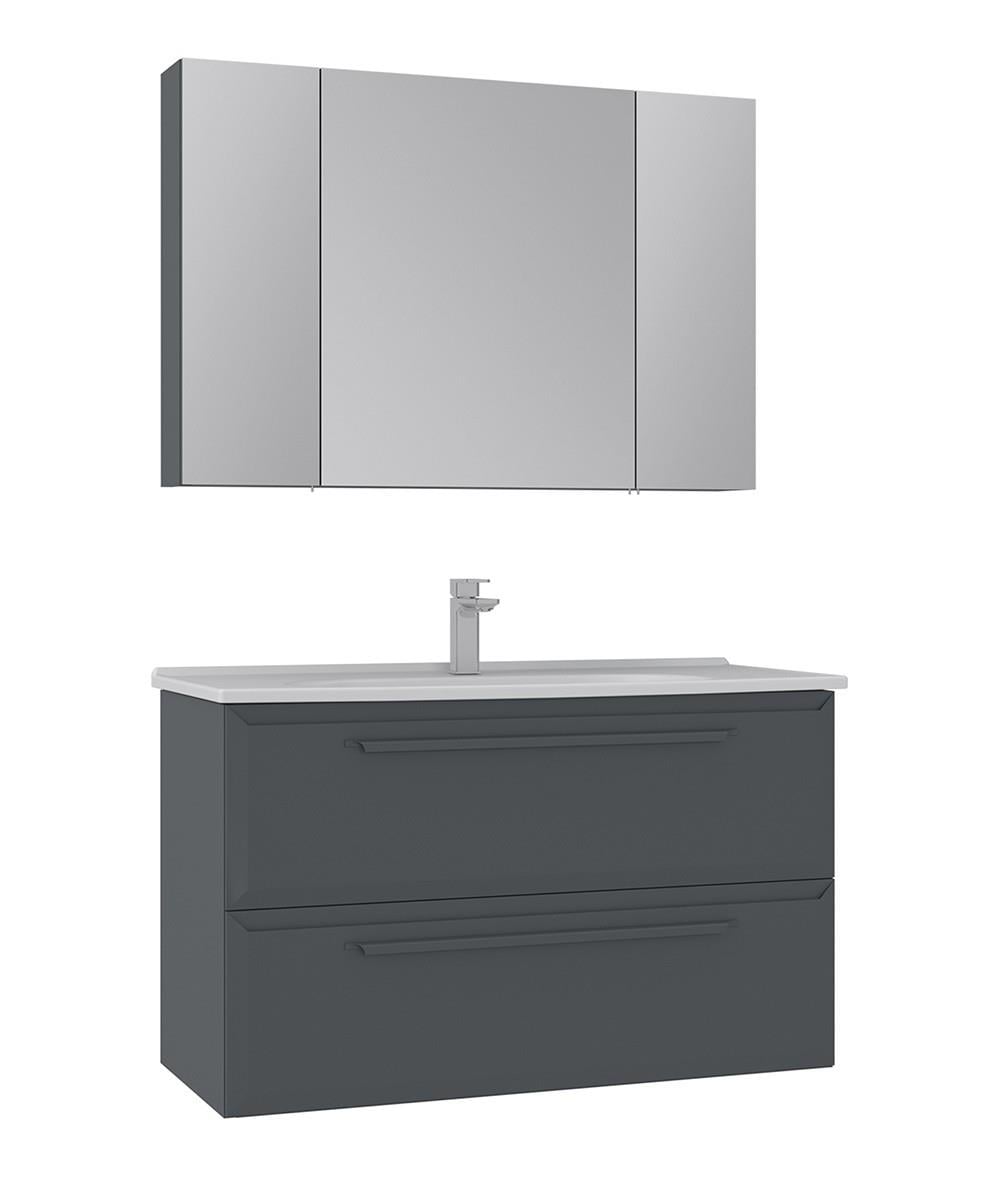 Orka Nuvola 100 CM Banyo Dolabı Takım Parlak Antrasit