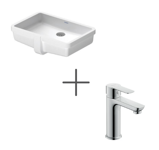 Duravit Vero Tezgah Altı Lavabo 49 cm  Ve A.1 Lavabo bataryası, Medium