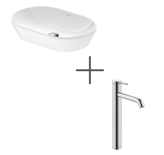 Duravit D-Neo 60 cm Çanak Lavabo Beyaz Ve C.1 Lavabo Bataryası XL