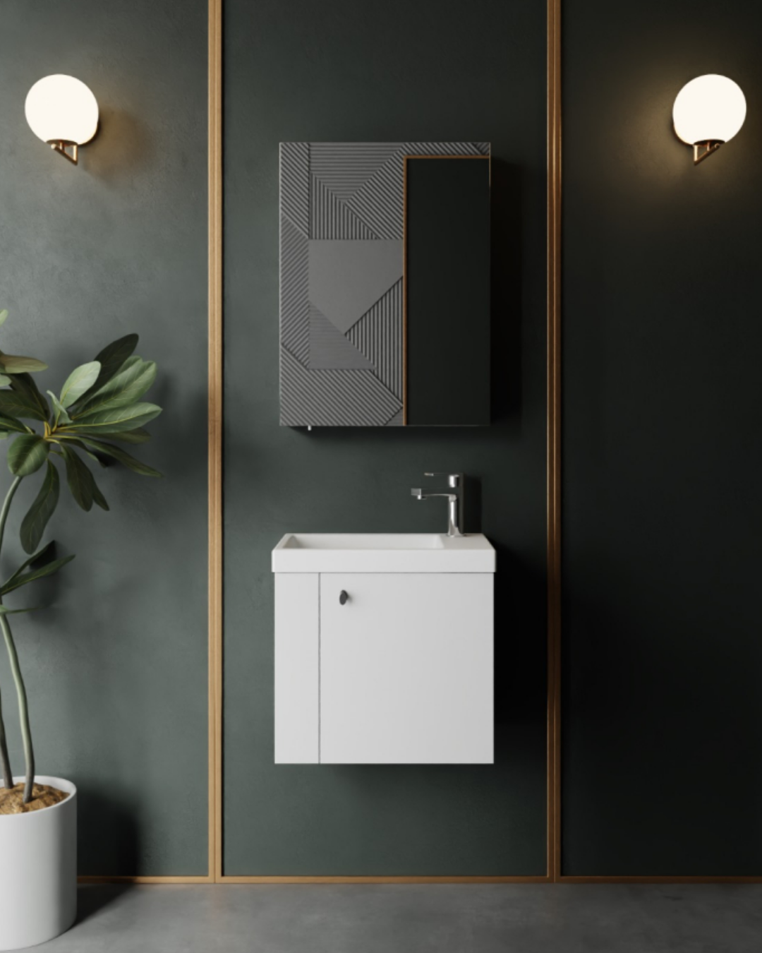 Creavit Forest 53 cm Banyo Dolabı Takımı