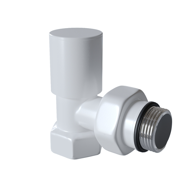 Radyatör Vanası 1/2'' Beyaz Köşe (Metal Volanlı)
