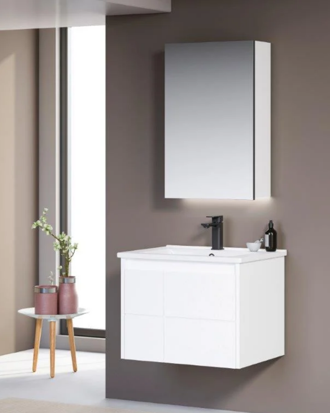Orka Likya 65 CM Banyo Dolabı Takımı Mat Beyaz