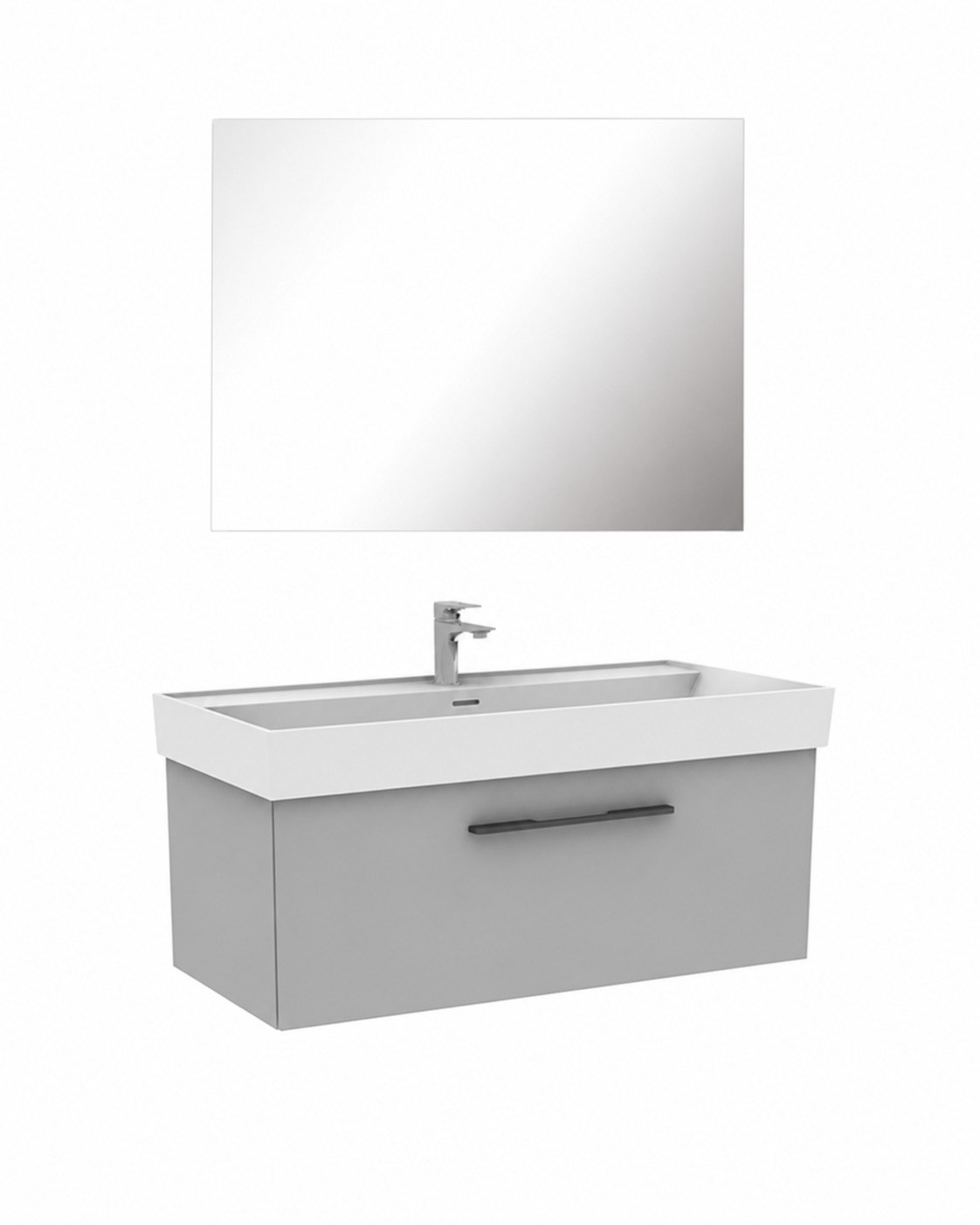 Kobos Glow 80 cm Banyo Dolabı Takımı Gri