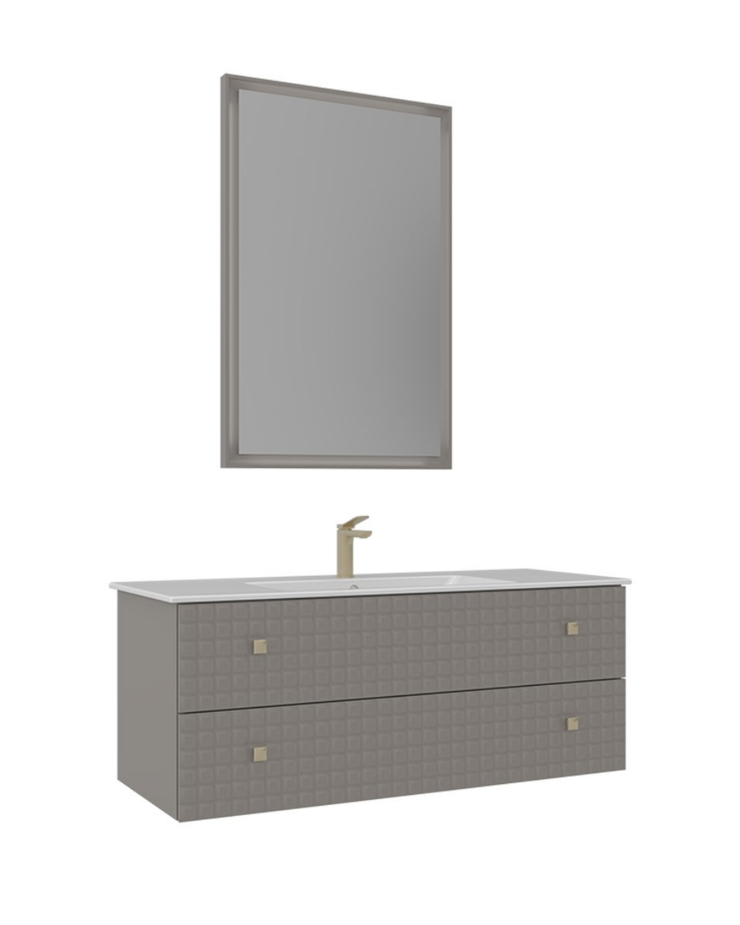 Orka Lipari 120 cm Banyo Dolabı Takımı Mat Vizon