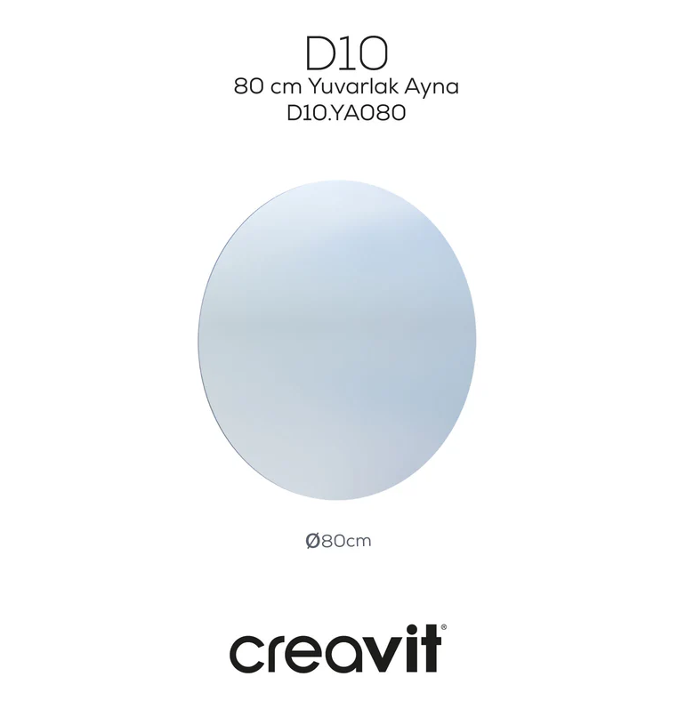 Creavit D10.YA080 D10 80 cm Yuvarlak Ayna