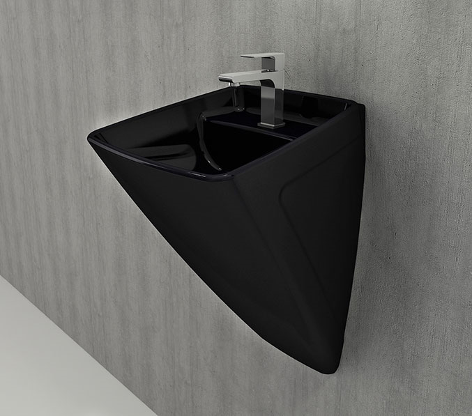 Bocchi Firenze Asma Monoblok Lavabo Parlak Siyah 1082-005-0126