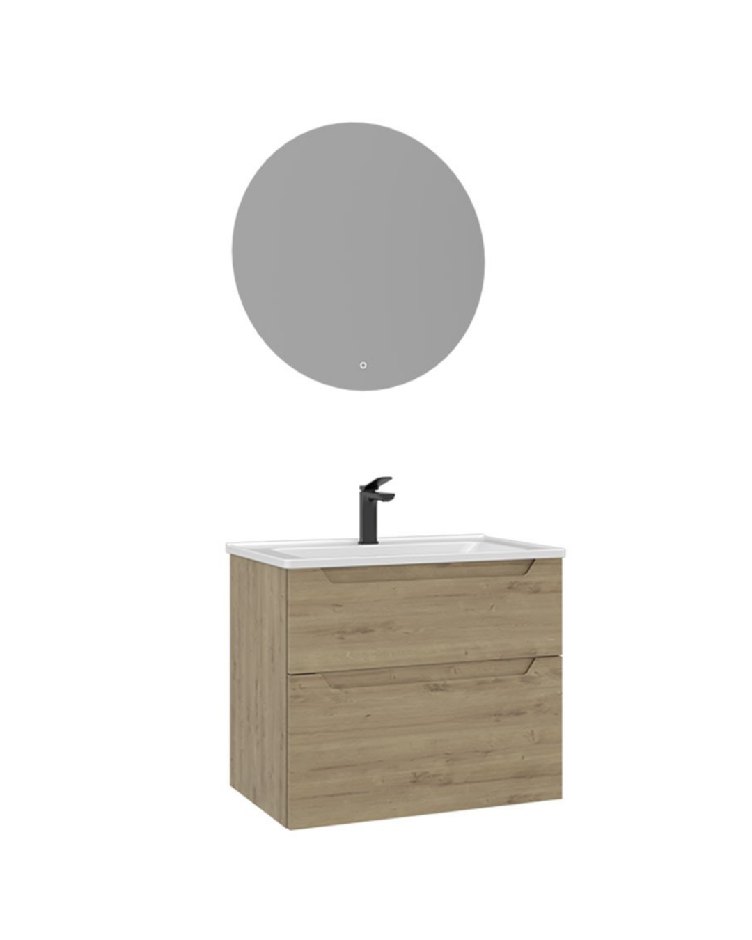 Orka Messina 65 cm Banyo Dolabı Takımı Led Aynalı Meşe