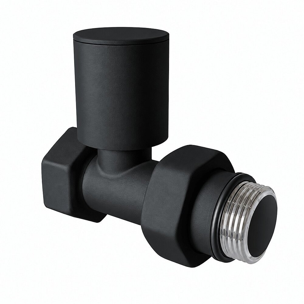 Radyatör Vanası 1/2'' Siyah Düz (Metal Volanlı)