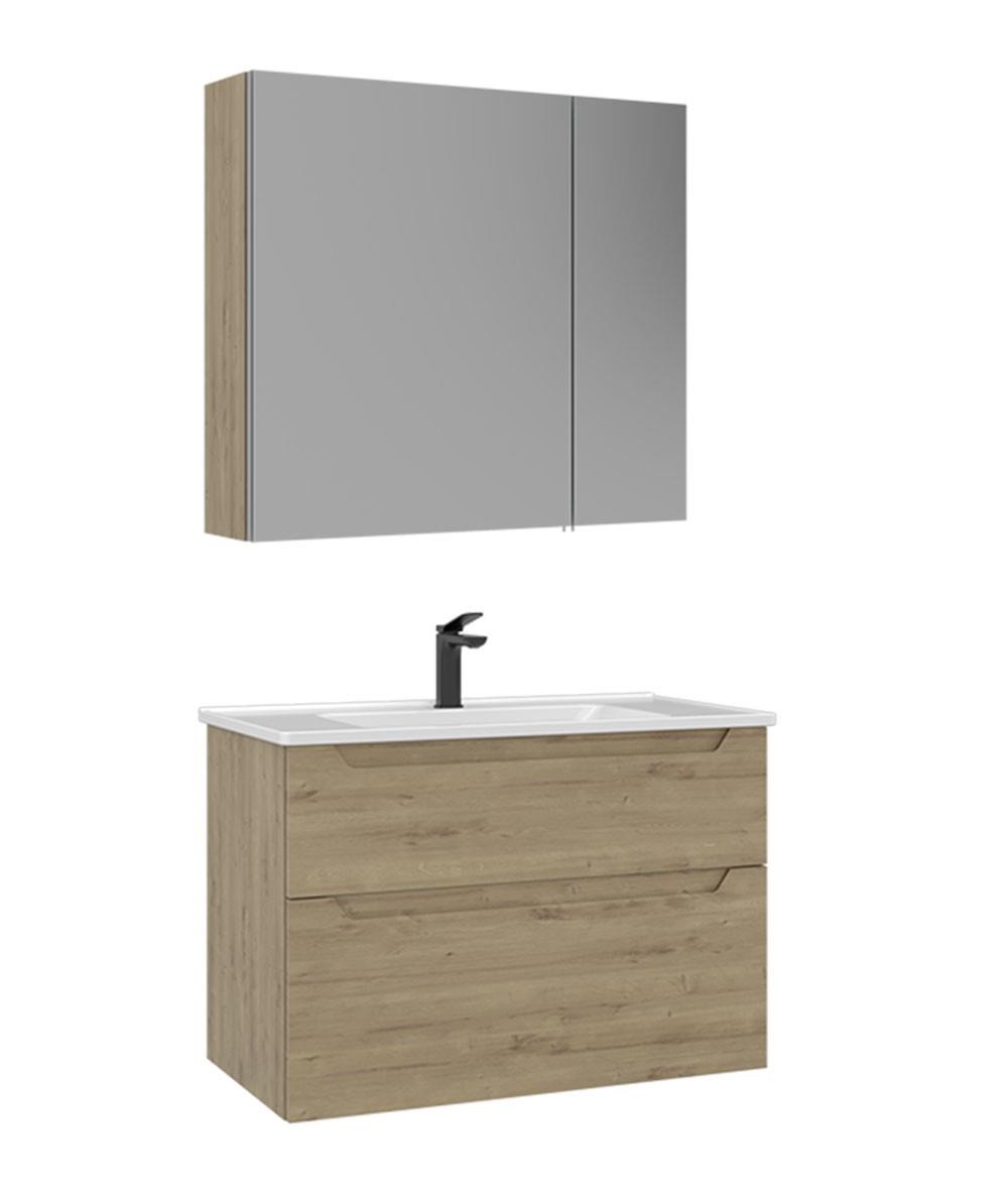 ORKA Messina 85 cm Banyo Dolap Takımı Meşe