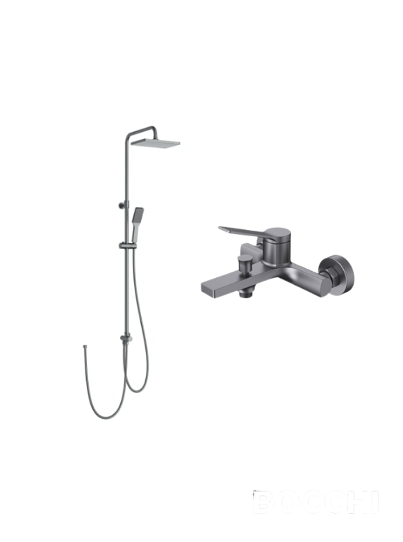 Creavit SH660GR Kolon Duş Sistemi Ve RT2500 Ritmo Banyo Bataryası Gun Grey