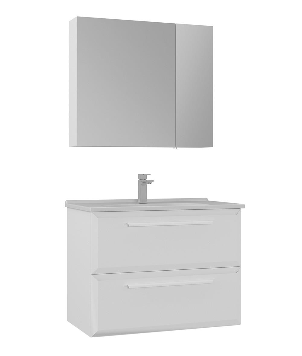 Orka Nuvola 80 CM Banyo Dolabı Takım Parlak Beyaz