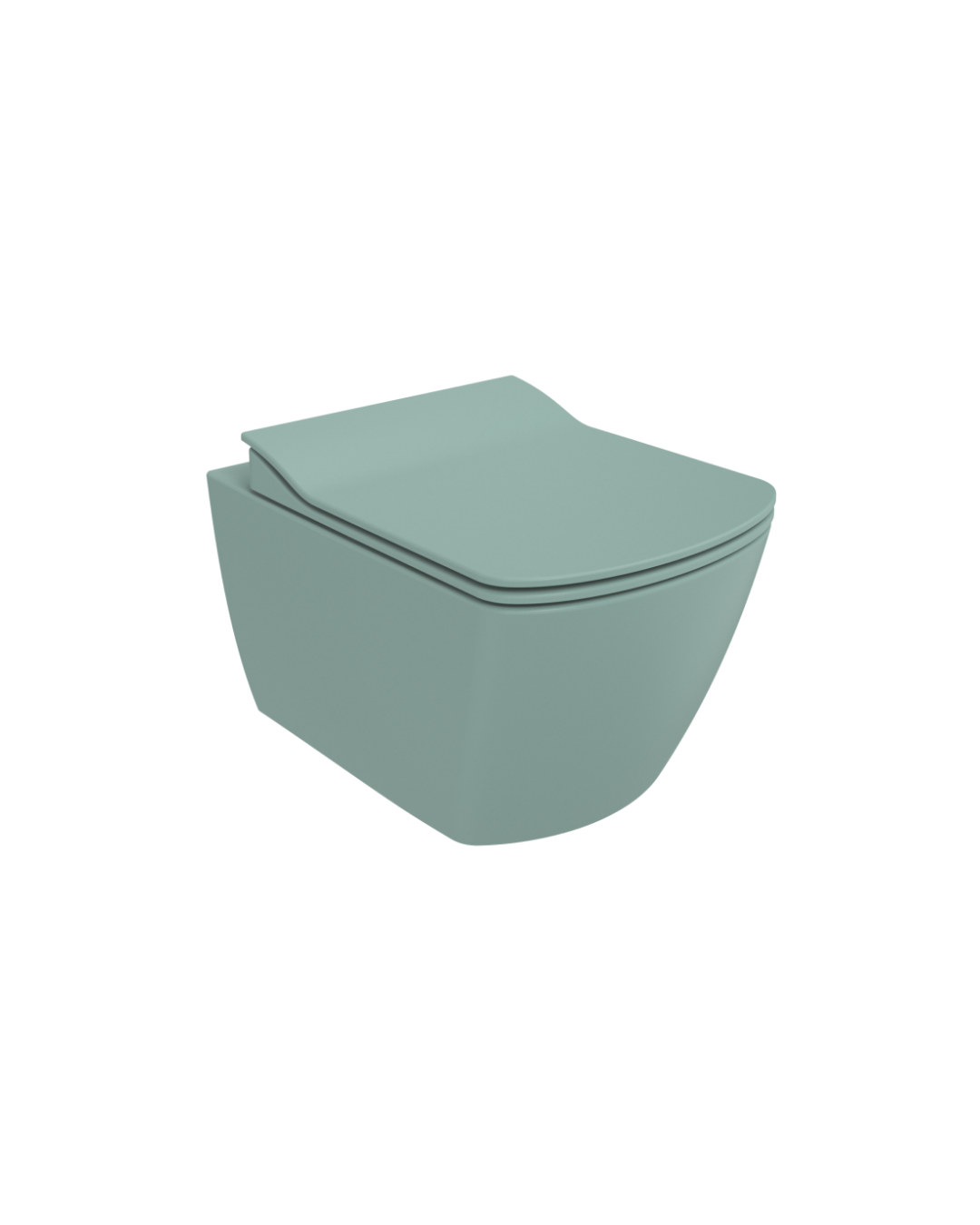 Creavit Elegant Rim-Off Duroplast Yavaş Kapanan Klozet Kapaklı Nil Yeşili Set EG321-00NY