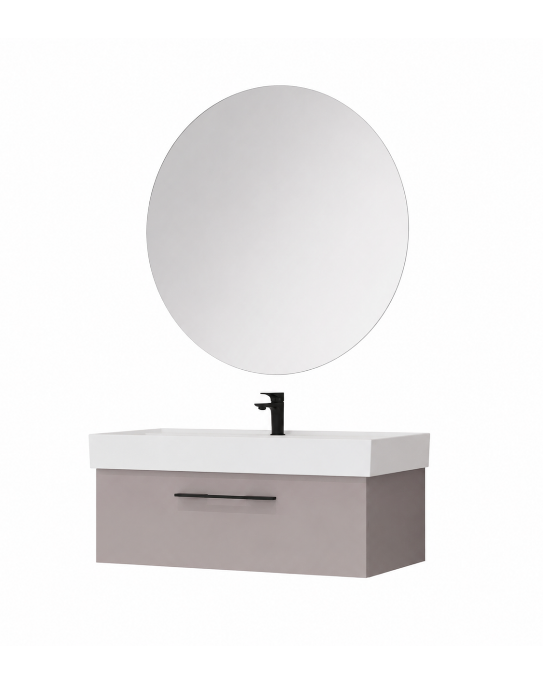 Kobos Glow 100 cm Banyo Dolabı Takımı Mat Kahve