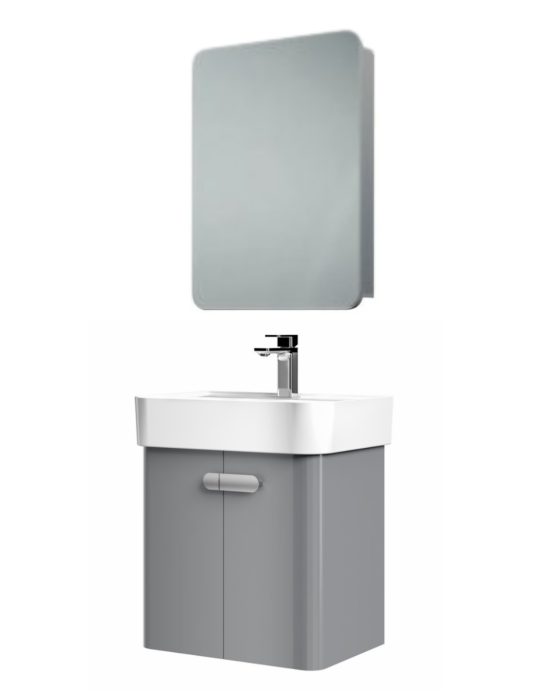 Orka Orbit 55 CM Banyo Dolabı Takımı Parlak Gri