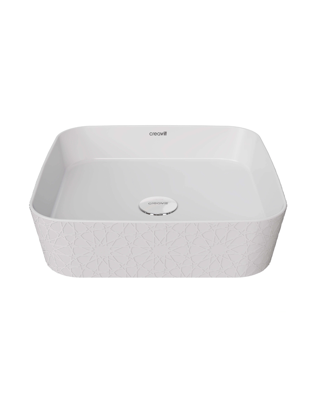 Creavit LP040  Loop Kare Çanak Lavabo 40 cm Selçuklu Rölyef Uygulamalı