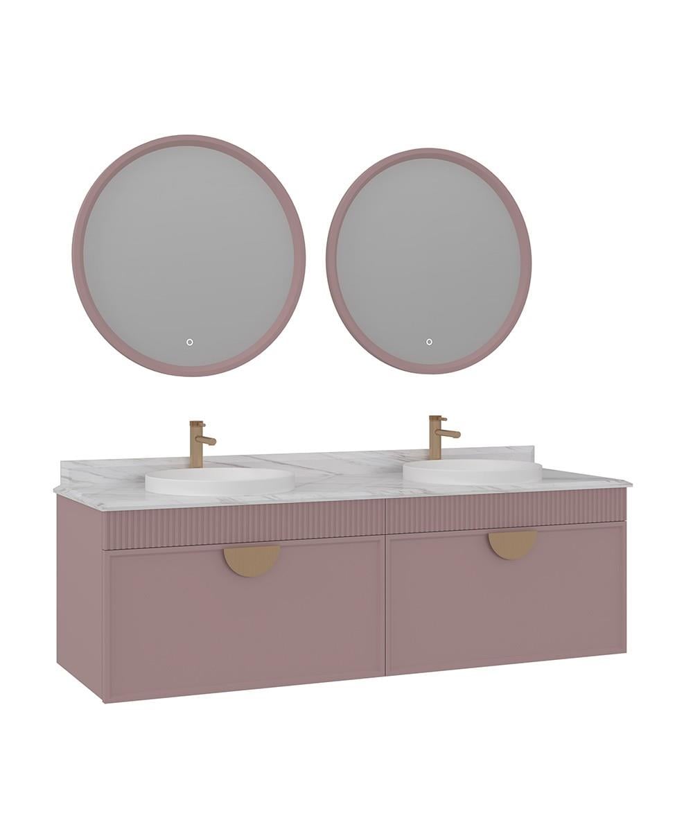 Orka Molino 1600 cm Banyo Dolabı Takımı Mat Pudra