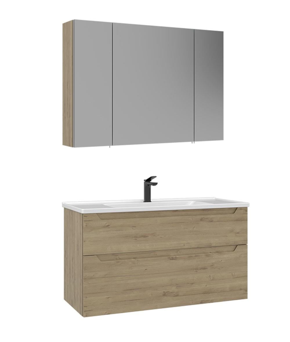 ORKA Messina 100 cm Banyo Dolap Takımı Meşe