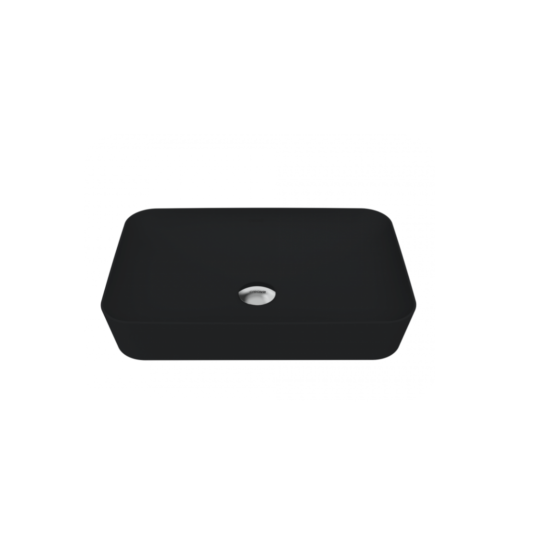 CREAVİT UL060-00SM Ultra Tezgah Üstü 40X60 cm Mat Siyah Lavabo