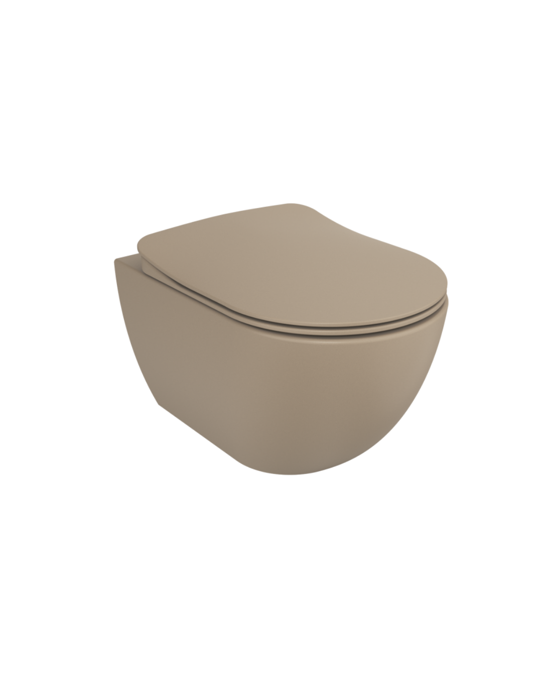 Creavit Free Rim-Off Duroplast Yavaş Kapanan Klozet Kapaklı Mat Cappucino Set FE322CM