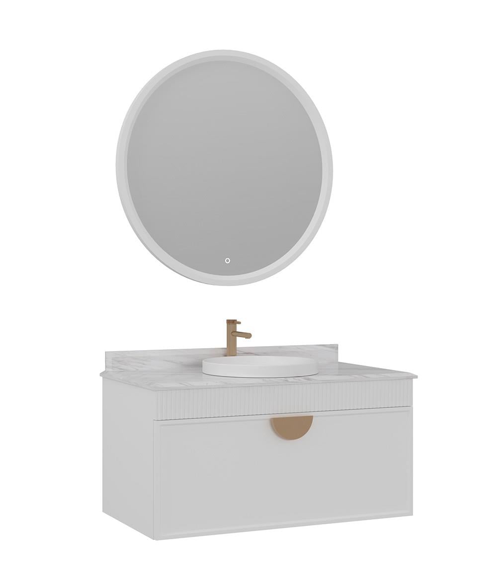 Orka Molino 100 cm Banyo Dolabı Takımı Mat Beyaz