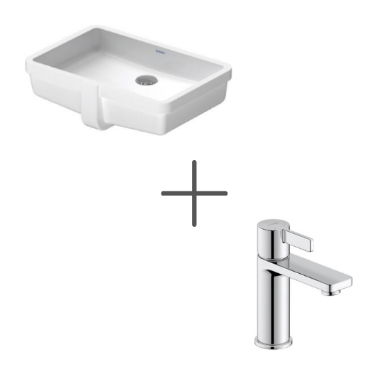 Duravit Vero Tezgah Altı Lavabo 49 cm  Ve D-Neo Lavabo Bataryası Medium
