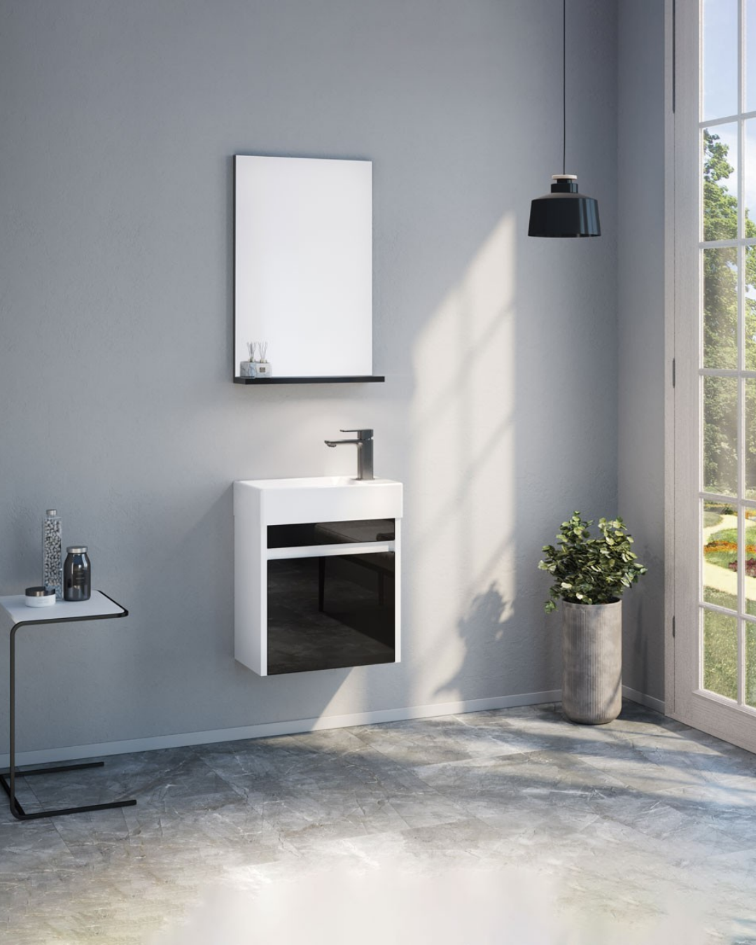 Orka Yedisu 45 CM Banyo Dolabı Takım Siyah