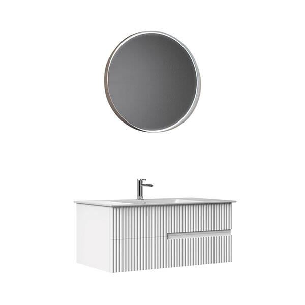 Orka Moonlight 90 CM Banyo Dolabı Takım Mat Beyaz