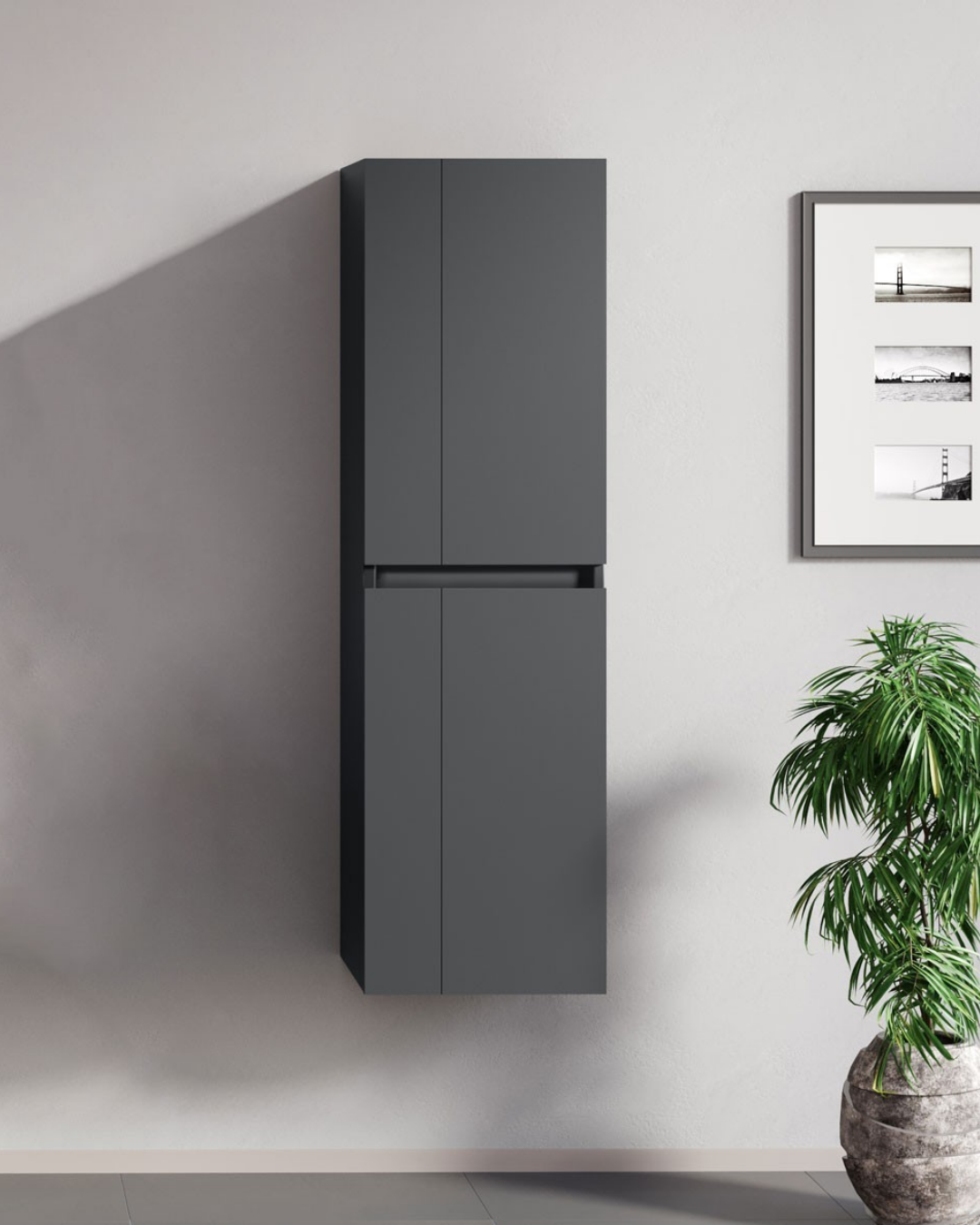 Orka Likya 40 CM Banyo Boy Dolabı Mat Antrasit