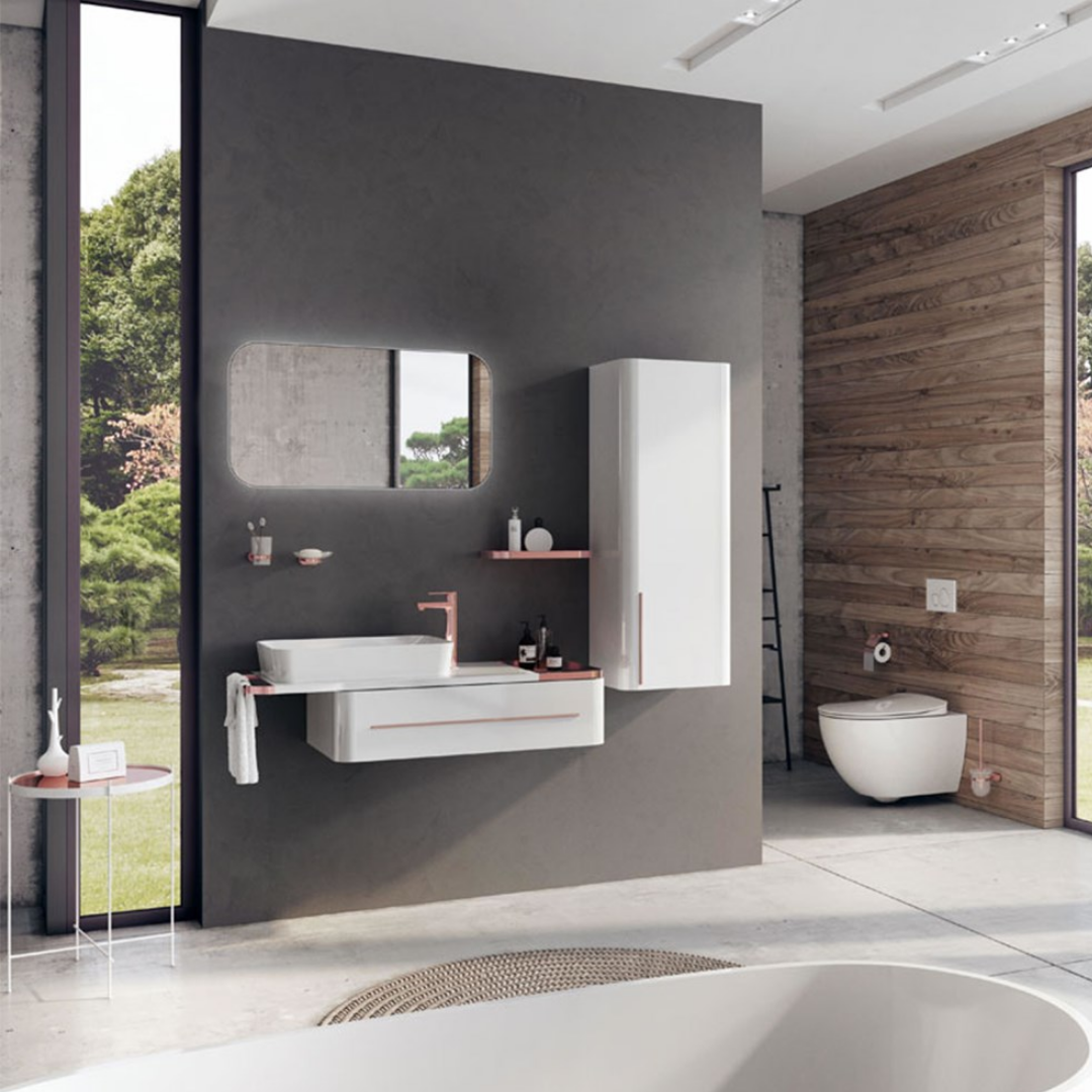 Creavit AL0120.01 Angel 120 cm Banyo Dolabı Takımı Rose Gold