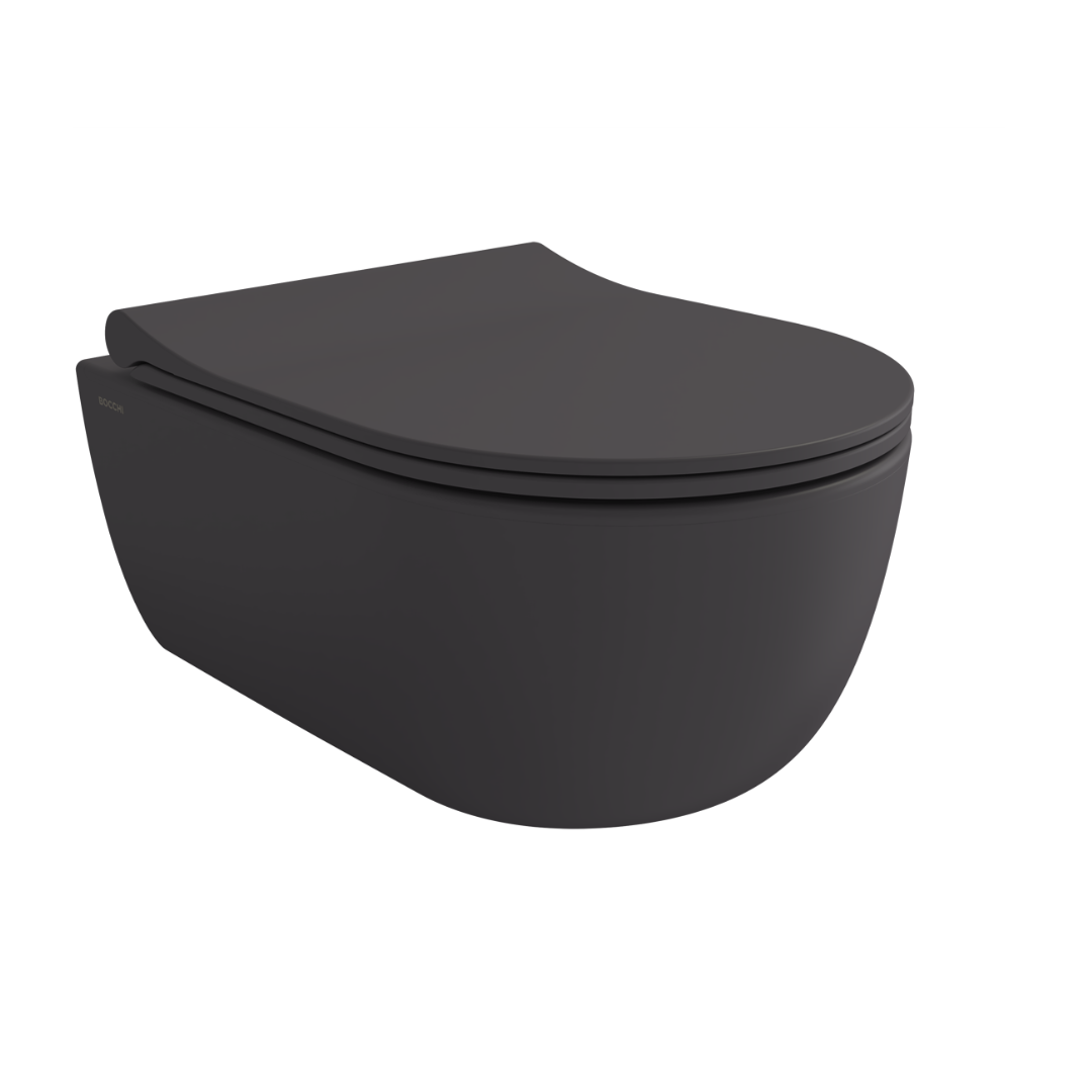 Bocchi V-tondo Rimless Kısa Asma Klozet+ Pure S Klozet Kapağı. Mat Antrasit 1417-020-0128