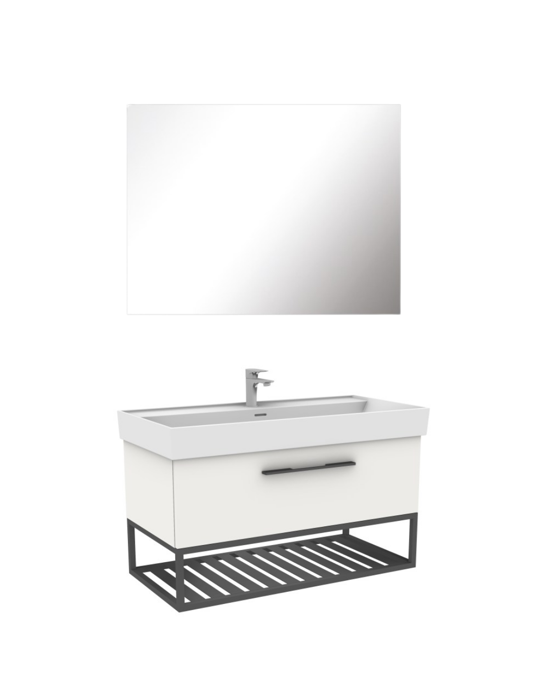 Kobos Glow 100 cm Banyo Dolabı Takımı Beyaz