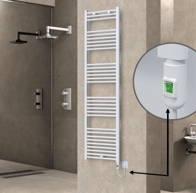 HAITI Elektrikli Havlupan 500x1800 Düz Beyaz (On/Off Düğmeli) 900W