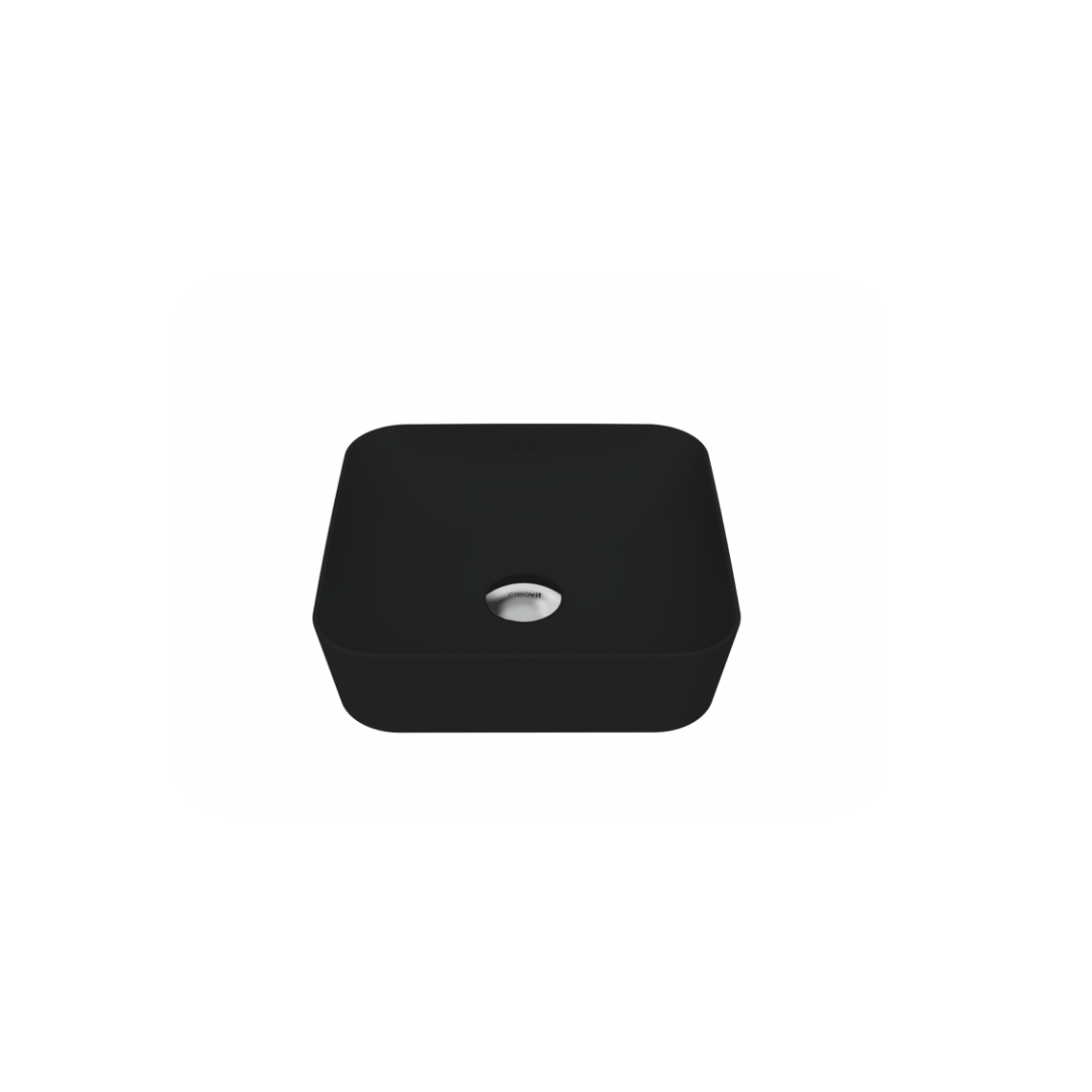 Creavit UL040 Ultra Kare Çanak Lavabo 40 cm Mat Siyah