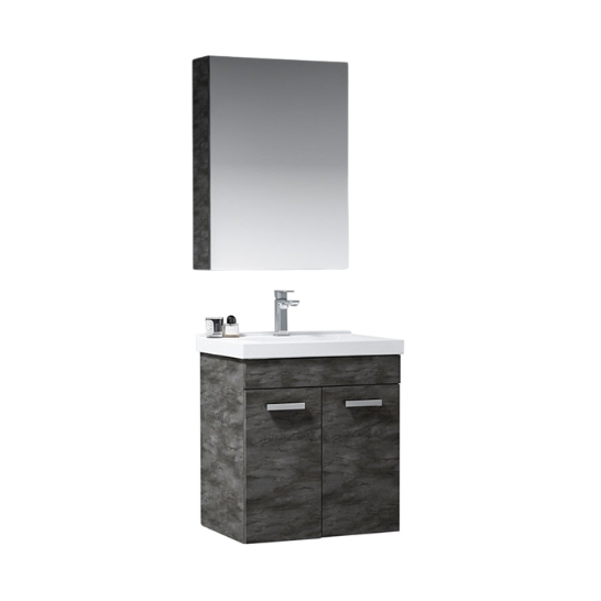 Orka Enez 55 cm Banyo Dolabı Takım Desenli Antrasit